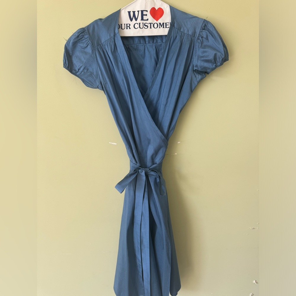 Calypso St Barth silk wrap dress navy
